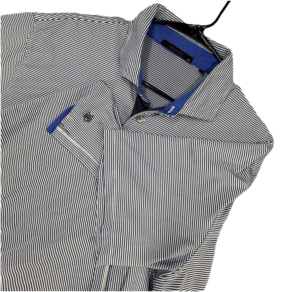 Greyson Golf Polo Shirt Mens‎ XL Stripe Blue White